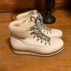 Women's White Shearling-Lined Boots